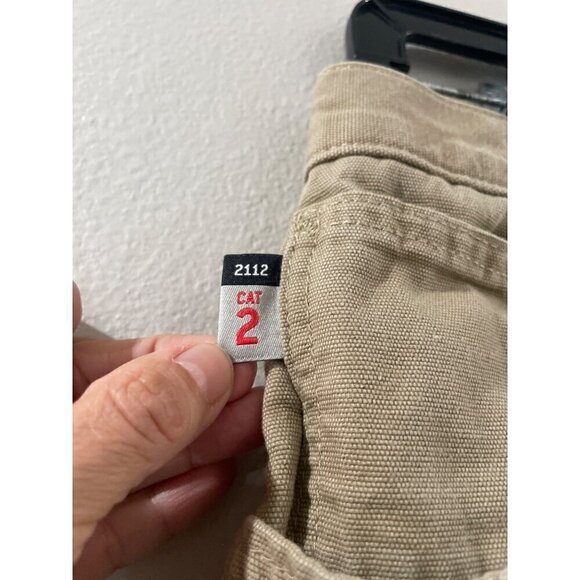 CARHARTT MEN'S CARGO KHAKI WORK FLAME RESISTANT PANTS CAT 2 2112 SIZE 34 X 30 - Picture 3 of 10